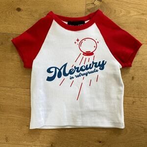 Princess Polly - Jagger and Stone Mercury in Retrograde Mini Graphic T in Red Wh